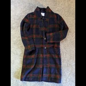 Old Navy Brushed Wool-Blend Plaid Coat